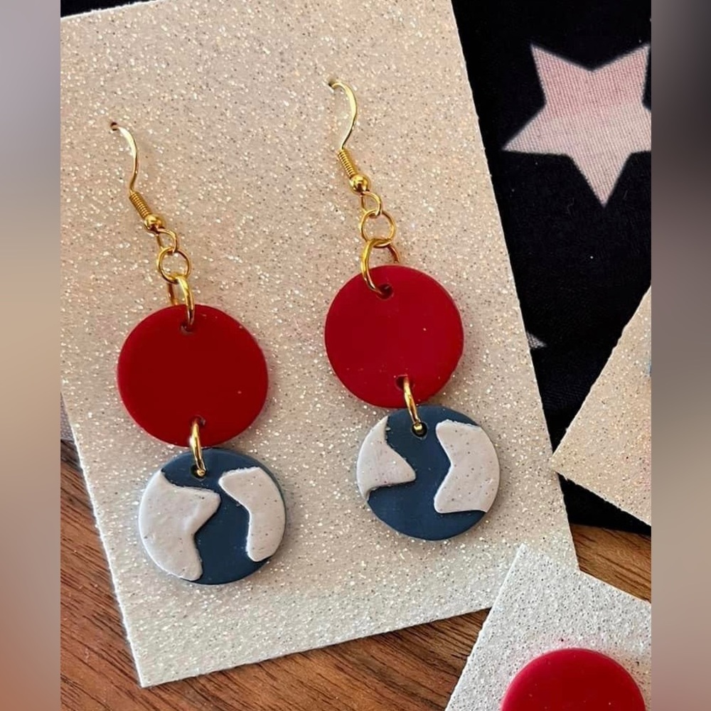 4th of July earrings #1